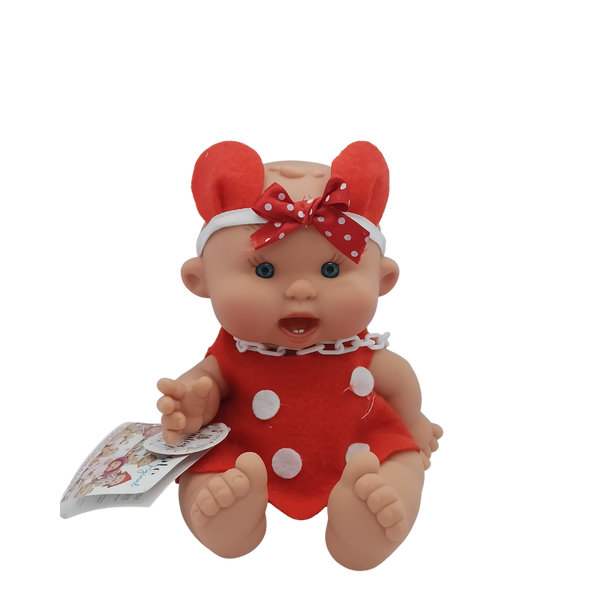 Julie - Red Plush Dress and Red Headband with Ears