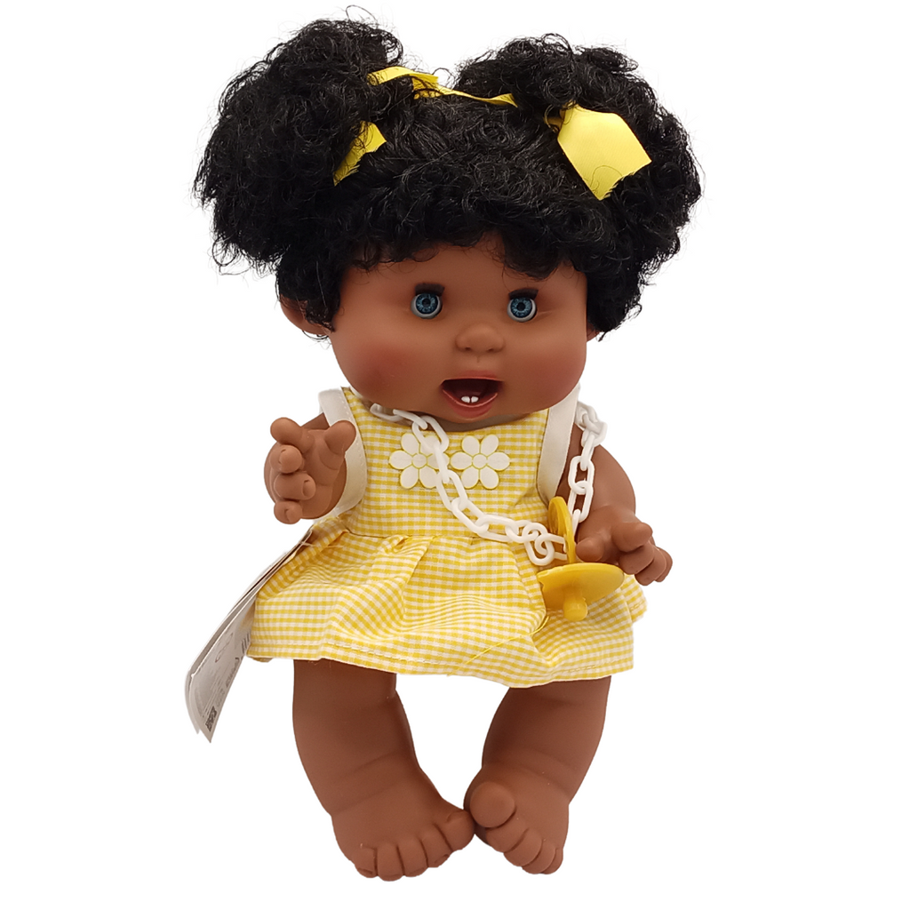 Doll Sonya - Black Hair Ponytail, Yellow Dress