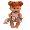 Doll Holly - Red Hair Ponytail, Pink Flowers Dress