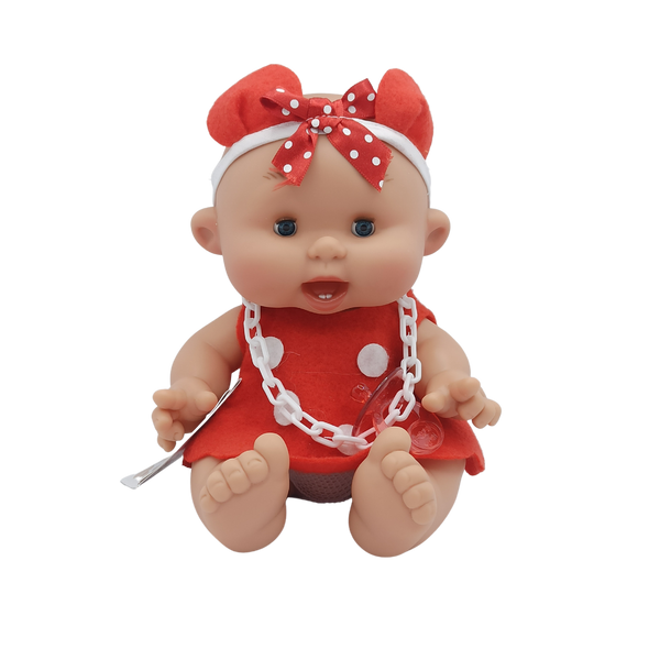 Pepotes Juliet - Red Plush Dress and Red Headband with Ears