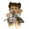 Pepotes Holly - Brown hair, floral dress and pink plush bolero