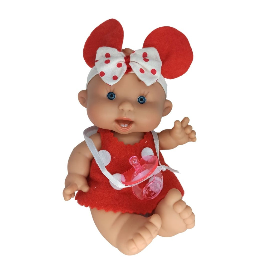 Pepotes Luna - Red Plush Dress and Headband with Ears